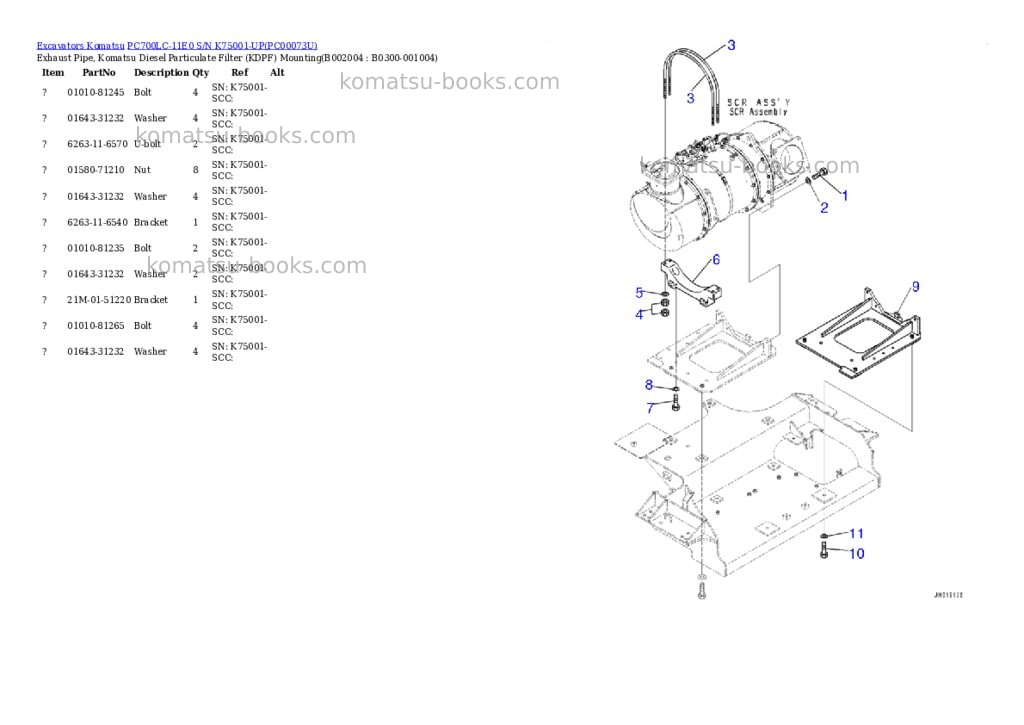 Komatsu pc700lc-11e0 s/n k75001-up Parts catalog cover Page 8 Komatsu pc700lc-11e0 s/n k75001-up Parts catalog cover Page 8