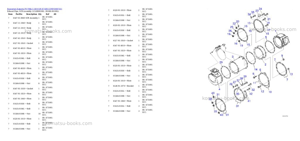 Komatsu pc700lc-11e0 s/n k75001-up Parts catalog cover Page 9 Komatsu pc700lc-11e0 s/n k75001-up Parts catalog cover Page 9