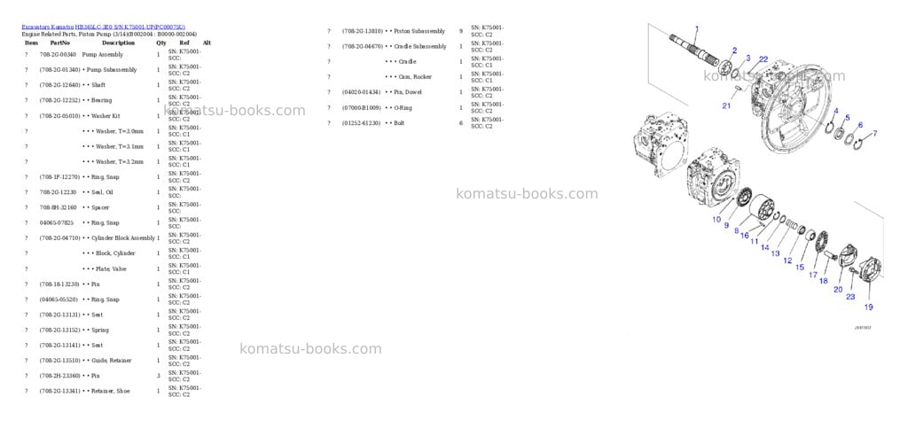 Komatsu hb365lc-3e0 s/n k75001-up Parts catalog cover Page 7