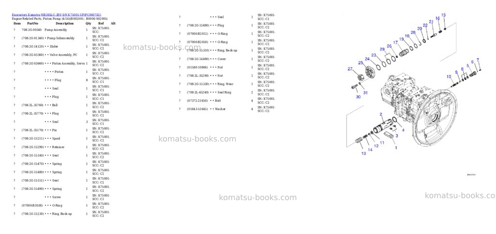 Komatsu hb365lc-3e0 s/n k75001-up Parts catalog cover Page 8