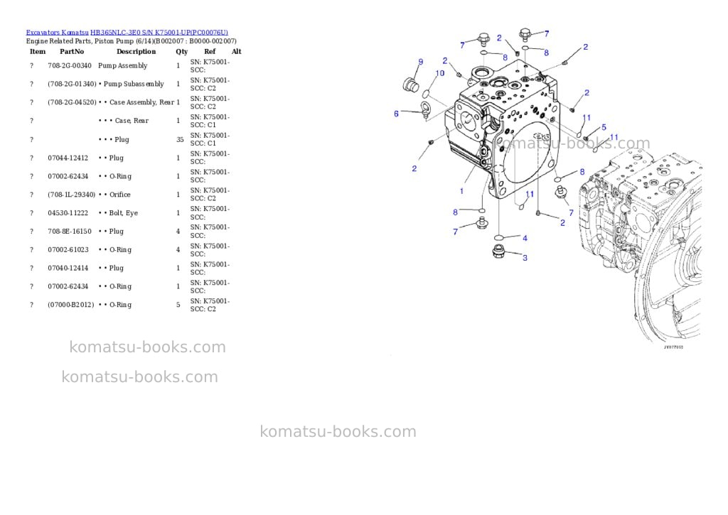 Komatsu hb365nlc-3e0 s/n k75001-up Parts catalog cover Page 10