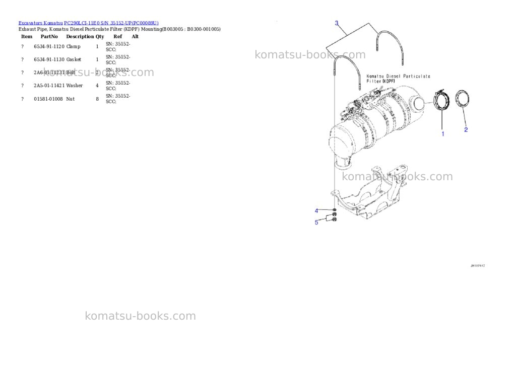 Komatsu PC290LCI-11E0 S/N 35152-UP Parts catalog cover Page 9 Komatsu PC290LCI-11E0 S/N 35152-UP Parts catalog cover Page 9