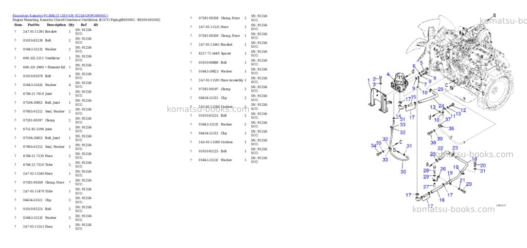 Komatsu PC360LCI-11E0 S/N 91258-UP Parts catalog cover Komatsu PC360LCI-11E0 S/N 91258-UP Parts catalog cover