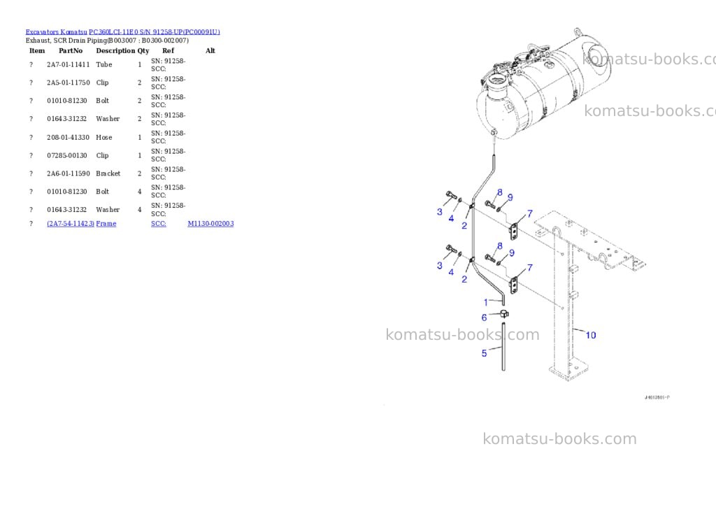 Komatsu PC360LCI-11E0 S/N 91258-UP Parts catalog cover Page 10 Komatsu PC360LCI-11E0 S/N 91258-UP Parts catalog cover Page 10