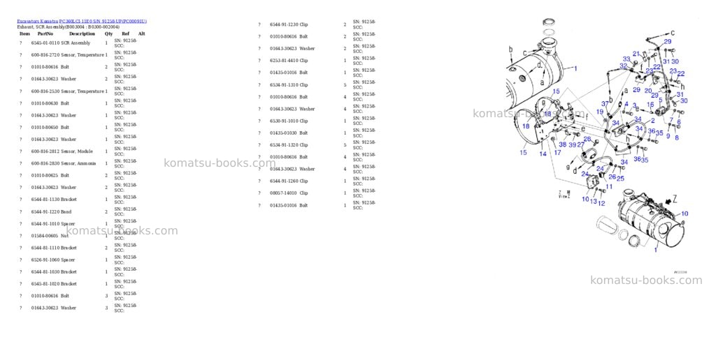 Komatsu PC360LCI-11E0 S/N 91258-UP Parts catalog cover Page 7 Komatsu PC360LCI-11E0 S/N 91258-UP Parts catalog cover Page 7