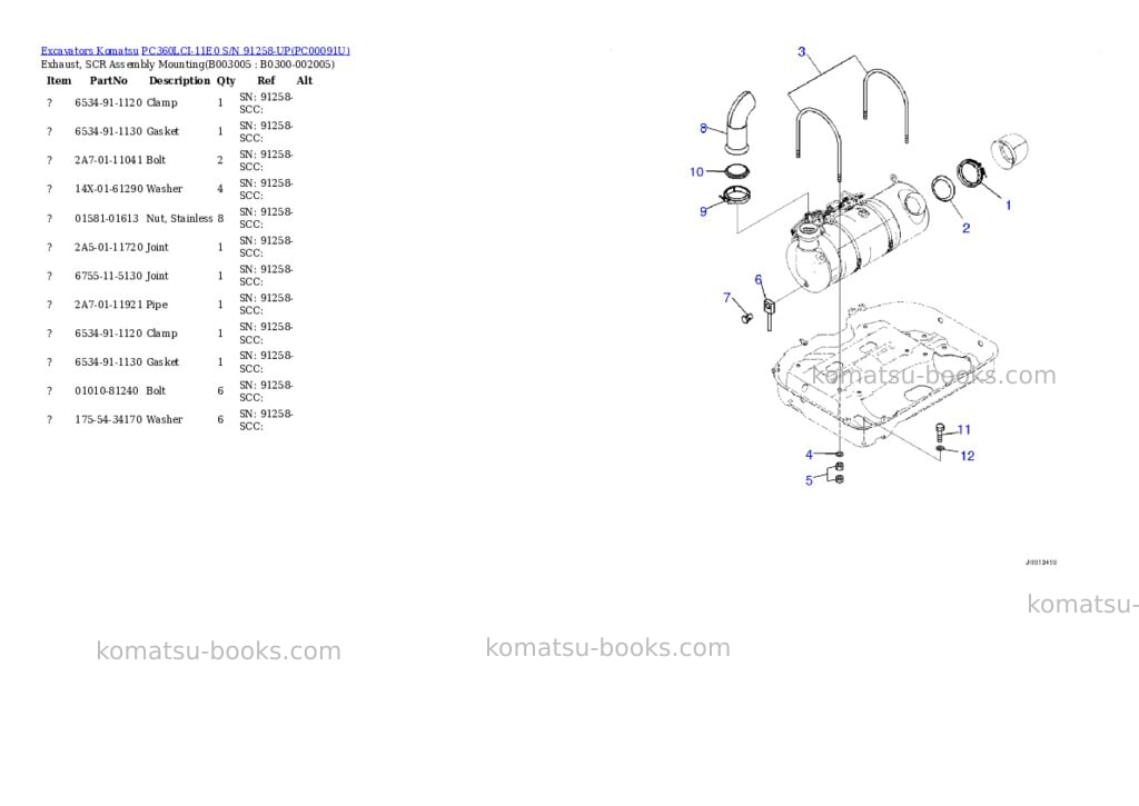 Komatsu PC360LCI-11E0 S/N 91258-UP Parts catalog cover Page 8 Komatsu PC360LCI-11E0 S/N 91258-UP Parts catalog cover Page 8