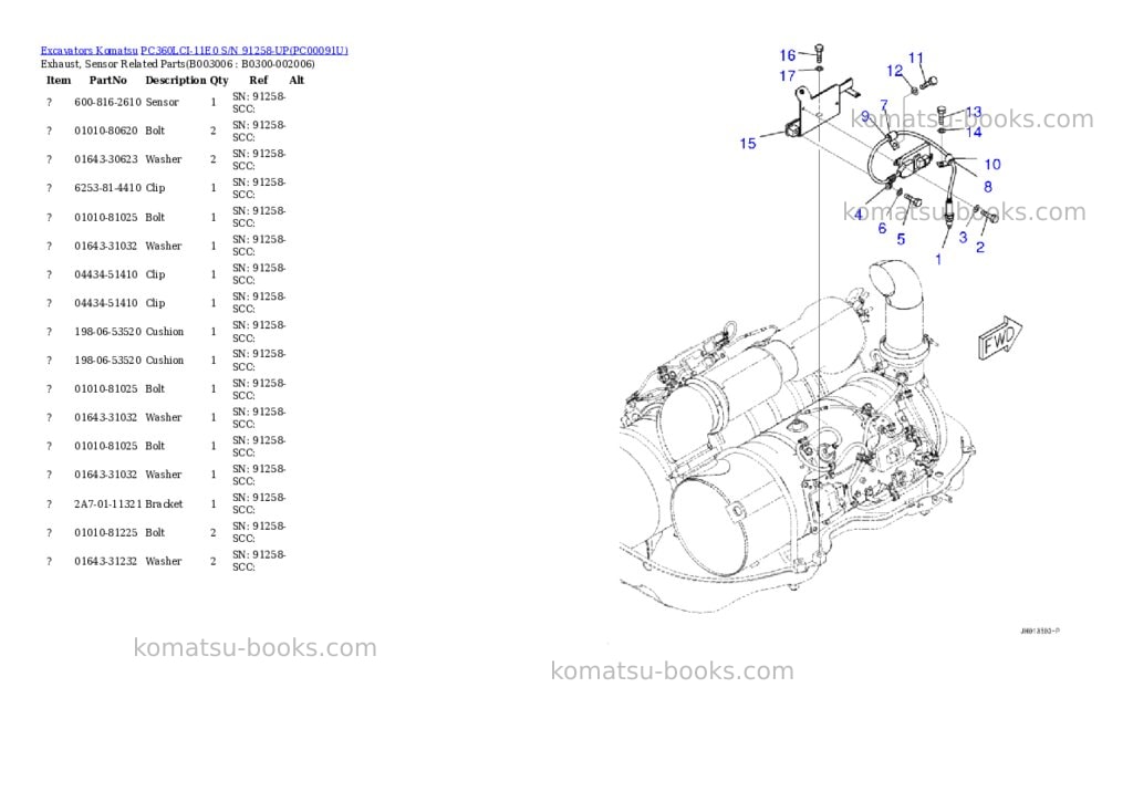 Komatsu PC360LCI-11E0 S/N 91258-UP Parts catalog cover Page 9 Komatsu PC360LCI-11E0 S/N 91258-UP Parts catalog cover Page 9