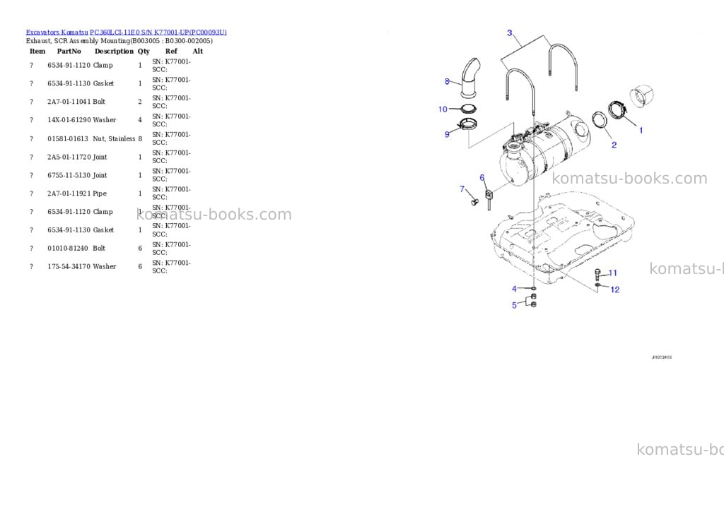 Komatsu PC360LCI-11E0 S/N K77001-UP Parts catalog cover Page 8 Komatsu PC360LCI-11E0 S/N K77001-UP Parts catalog cover Page 8