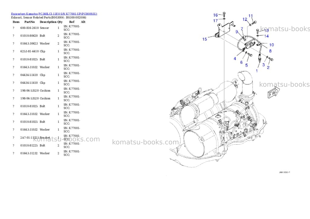 Komatsu PC360LCI-11E0 S/N K77001-UP Parts catalog cover Page 9 Komatsu PC360LCI-11E0 S/N K77001-UP Parts catalog cover Page 9