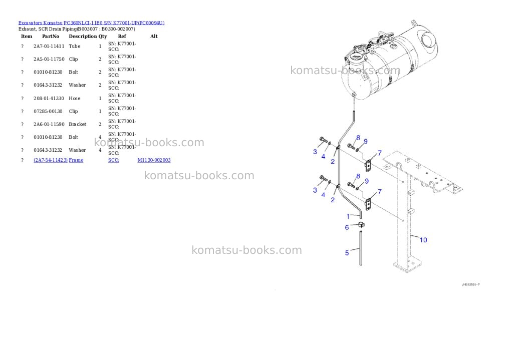 Komatsu PC360NLCI-11E0 S/N K77001-UP Parts catalog cover Page 10 Komatsu PC360NLCI-11E0 S/N K77001-UP Parts catalog cover Page 10