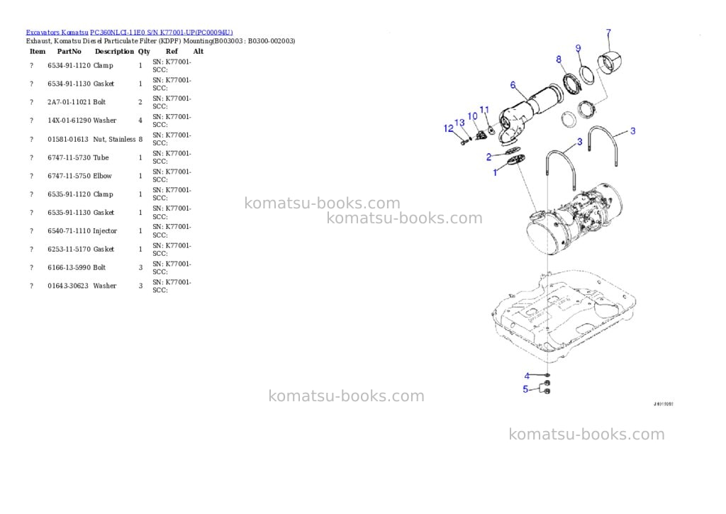 Komatsu PC360NLCI-11E0 S/N K77001-UP Parts catalog cover Page 6 Komatsu PC360NLCI-11E0 S/N K77001-UP Parts catalog cover Page 6