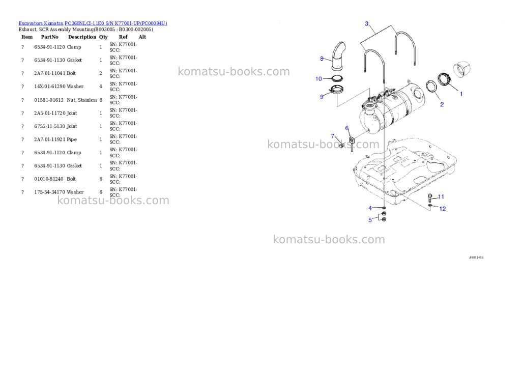 Komatsu PC360NLCI-11E0 S/N K77001-UP Parts catalog cover Page 8 Komatsu PC360NLCI-11E0 S/N K77001-UP Parts catalog cover Page 8