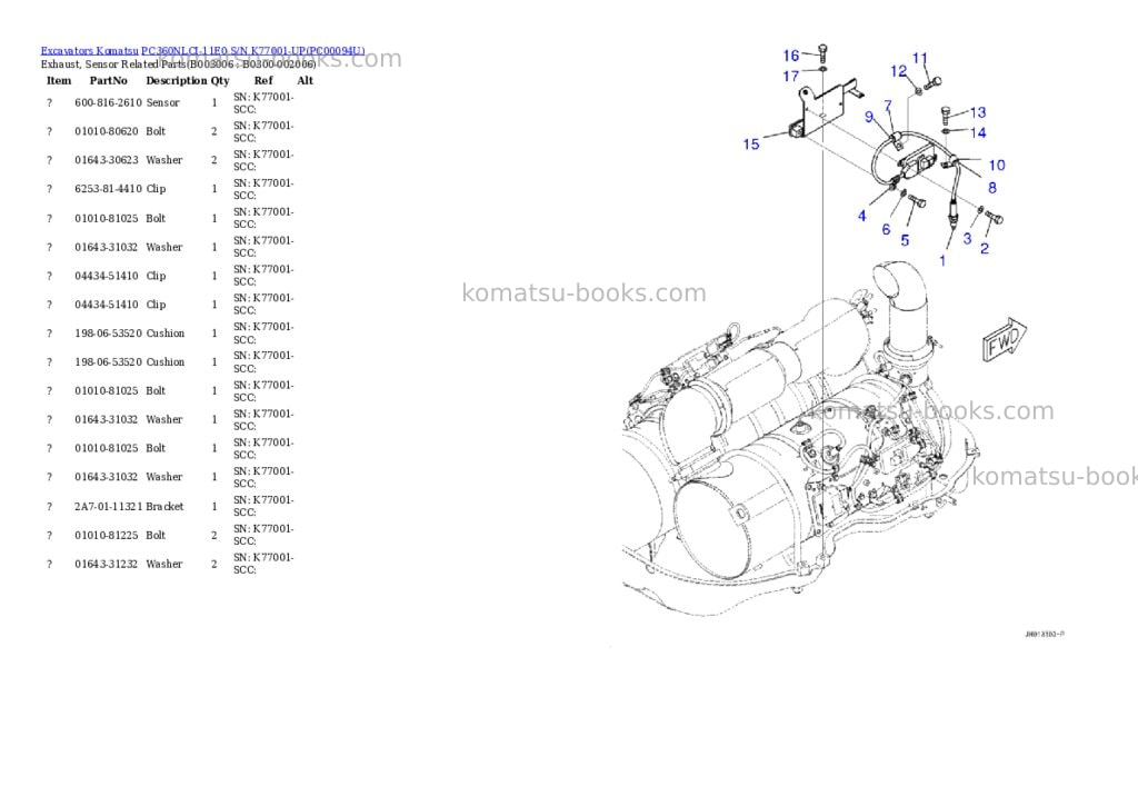 Komatsu PC360NLCI-11E0 S/N K77001-UP Parts catalog cover Page 9 Komatsu PC360NLCI-11E0 S/N K77001-UP Parts catalog cover Page 9
