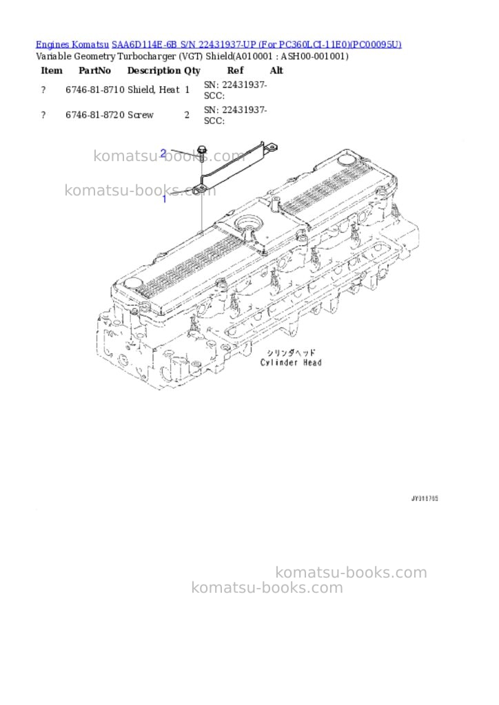 Komatsu SAA6D114E-6B S/N 22431937-UP (For PC360LCI-11E0) Parts catalog cover Page 9 Komatsu SAA6D114E-6B S/N 22431937-UP (For PC360LCI-11E0) Parts catalog cover Page 9