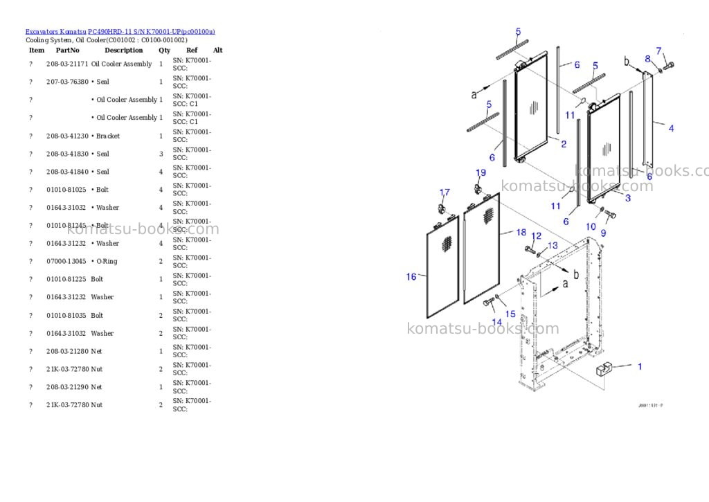 Komatsu PC490HRD-11 S/N K70001-UP Parts catalog cover Page 10