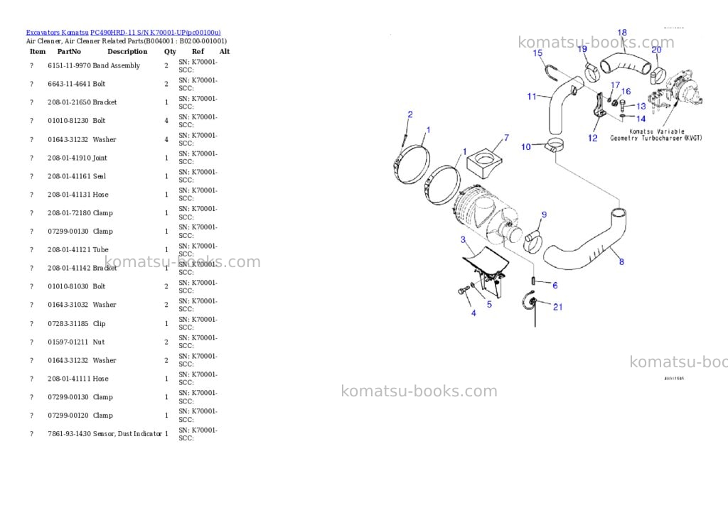 Komatsu PC490HRD-11 S/N K70001-UP Parts catalog cover Page 3