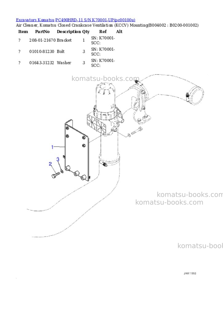 Komatsu PC490HRD-11 S/N K70001-UP Parts catalog cover Page 4