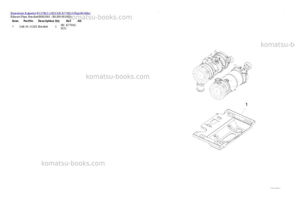Komatsu PC170LC-11E0 S/N K77001-UP Parts catalog cover Page 5 Komatsu PC170LC-11E0 S/N K77001-UP Parts catalog cover Page 5