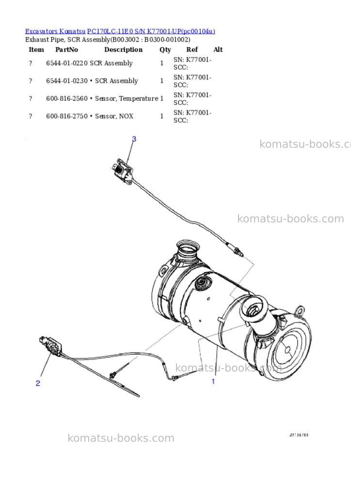 Komatsu PC170LC-11E0 S/N K77001-UP Parts catalog cover Page 6 Komatsu PC170LC-11E0 S/N K77001-UP Parts catalog cover Page 6
