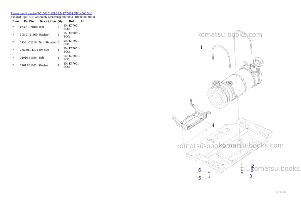 Komatsu PC170LC-11E0 S/N K77001-UP Parts catalog cover Page 7 Komatsu PC170LC-11E0 S/N K77001-UP Parts catalog cover Page 7