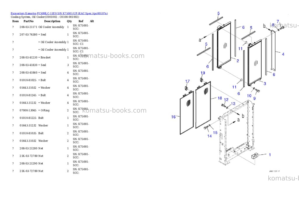 Komatsu PC490LC-11E0 S/N K75001-UP (KAC Spec.) Parts catalog cover Page 10 Komatsu PC490LC-11E0 S/N K75001-UP (KAC Spec.) Parts catalog cover Page 10