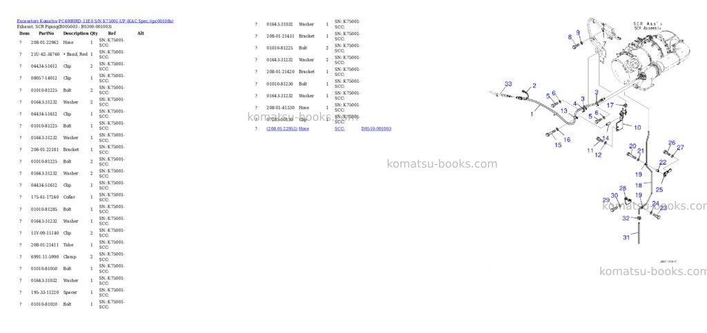 Komatsu PC490HRD-11E0 S/N K75001-UP (KAC Spec.) Parts catalog cover Page 7 Komatsu PC490HRD-11E0 S/N K75001-UP (KAC Spec.) Parts catalog cover Page 7