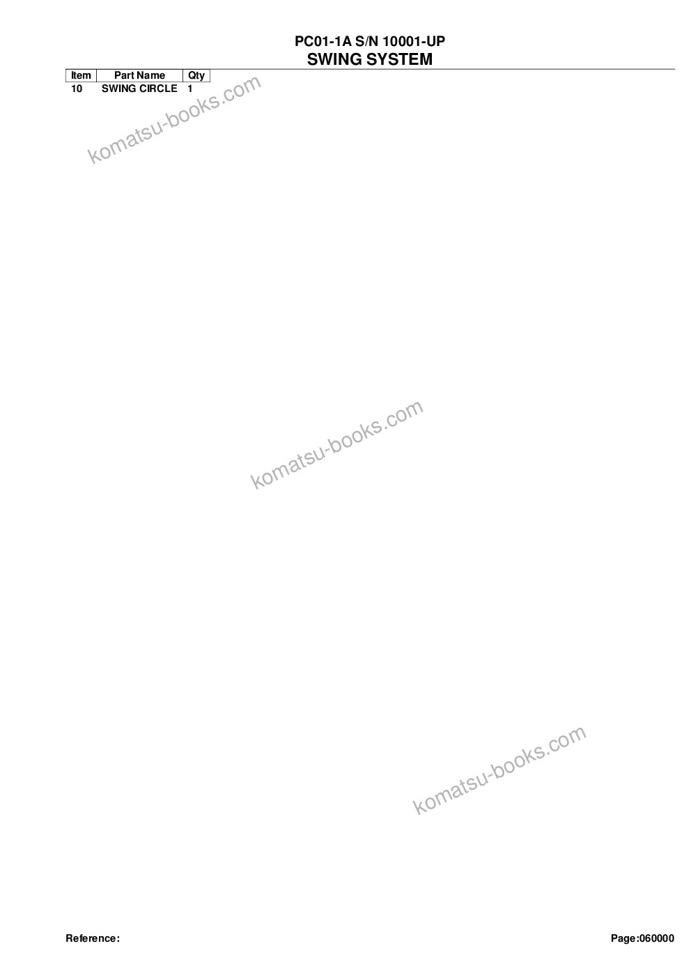 Komatsu PC01-1A S/N 10001-UP Parts catalog cover Page 10 Komatsu PC01-1A S/N 10001-UP Parts catalog cover Page 10