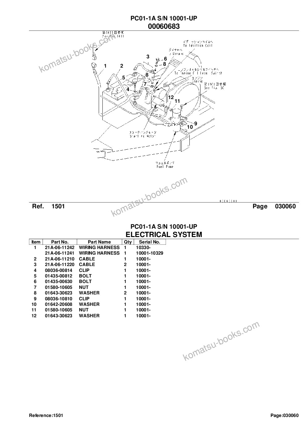 Komatsu PC01-1A S/N 10001-UP Parts catalog cover Page 8 Komatsu PC01-1A S/N 10001-UP Parts catalog cover Page 8