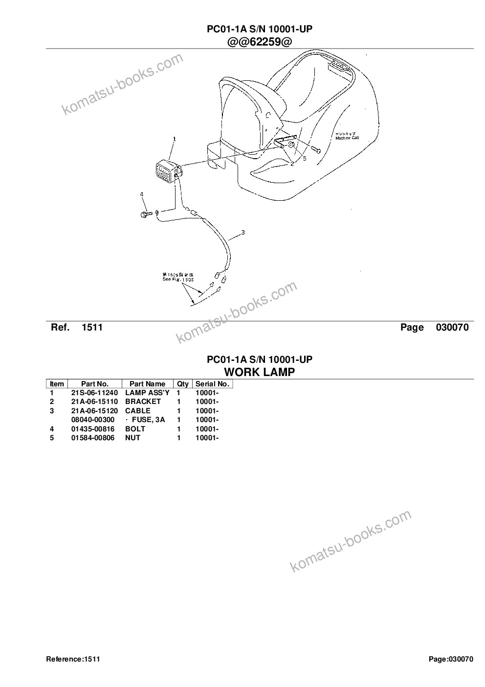 Komatsu PC01-1A S/N 10001-UP Parts catalog cover Page 9 Komatsu PC01-1A S/N 10001-UP Parts catalog cover Page 9