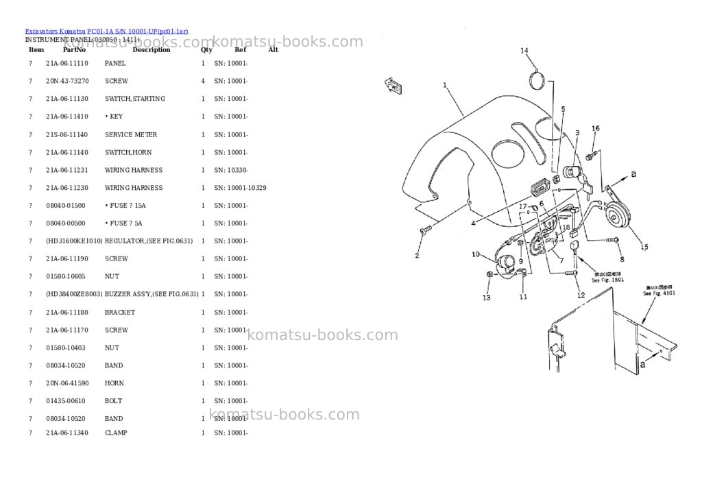 Komatsu pc01-1a s/n 10001-up Parts catalog cover Page 4 Komatsu pc01-1a s/n 10001-up Parts catalog cover Page 4
