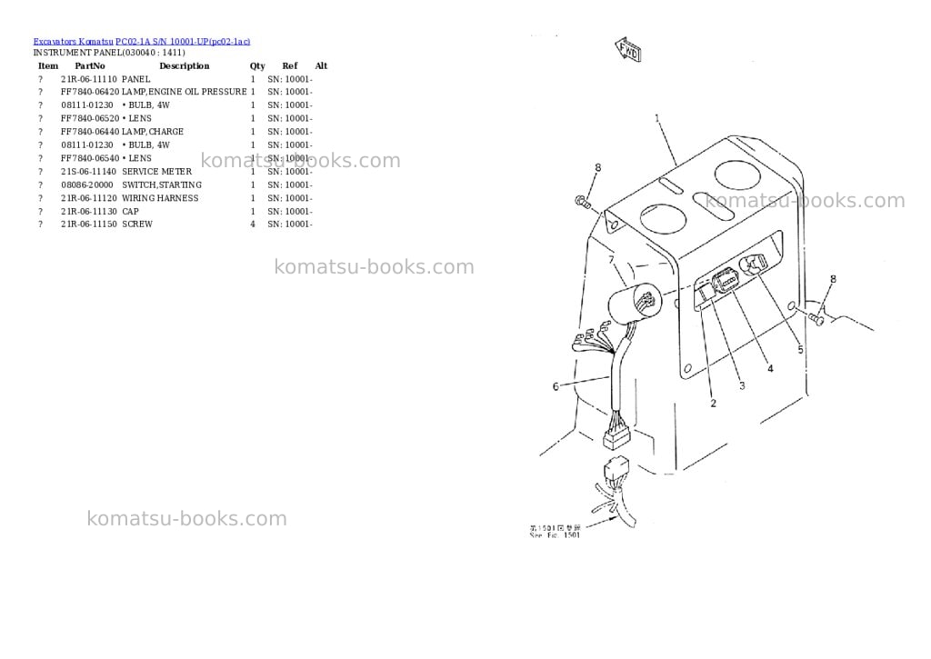 Komatsu PC02-1A S/N 10001-UP Parts catalog cover Page 3