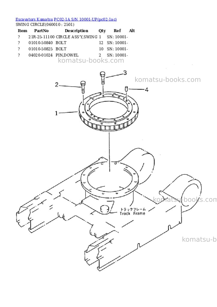 Komatsu PC02-1A S/N 10001-UP Parts catalog cover Page 6