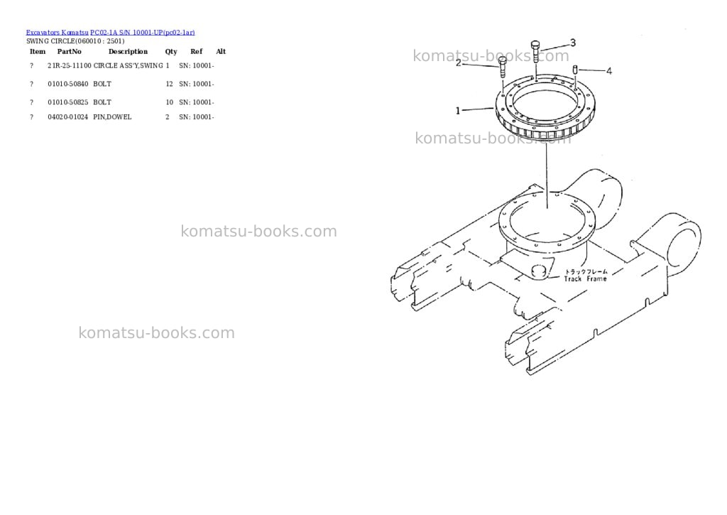 Komatsu pc02-1a s/n 10001-up Parts catalog cover Page 6 Komatsu pc02-1a s/n 10001-up Parts catalog cover Page 6