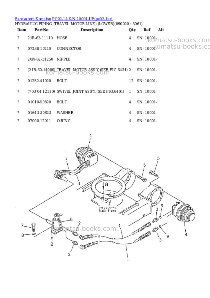 Komatsu pc02-1a s/n 10001-up Parts catalog cover Page 8 Komatsu pc02-1a s/n 10001-up Parts catalog cover Page 8