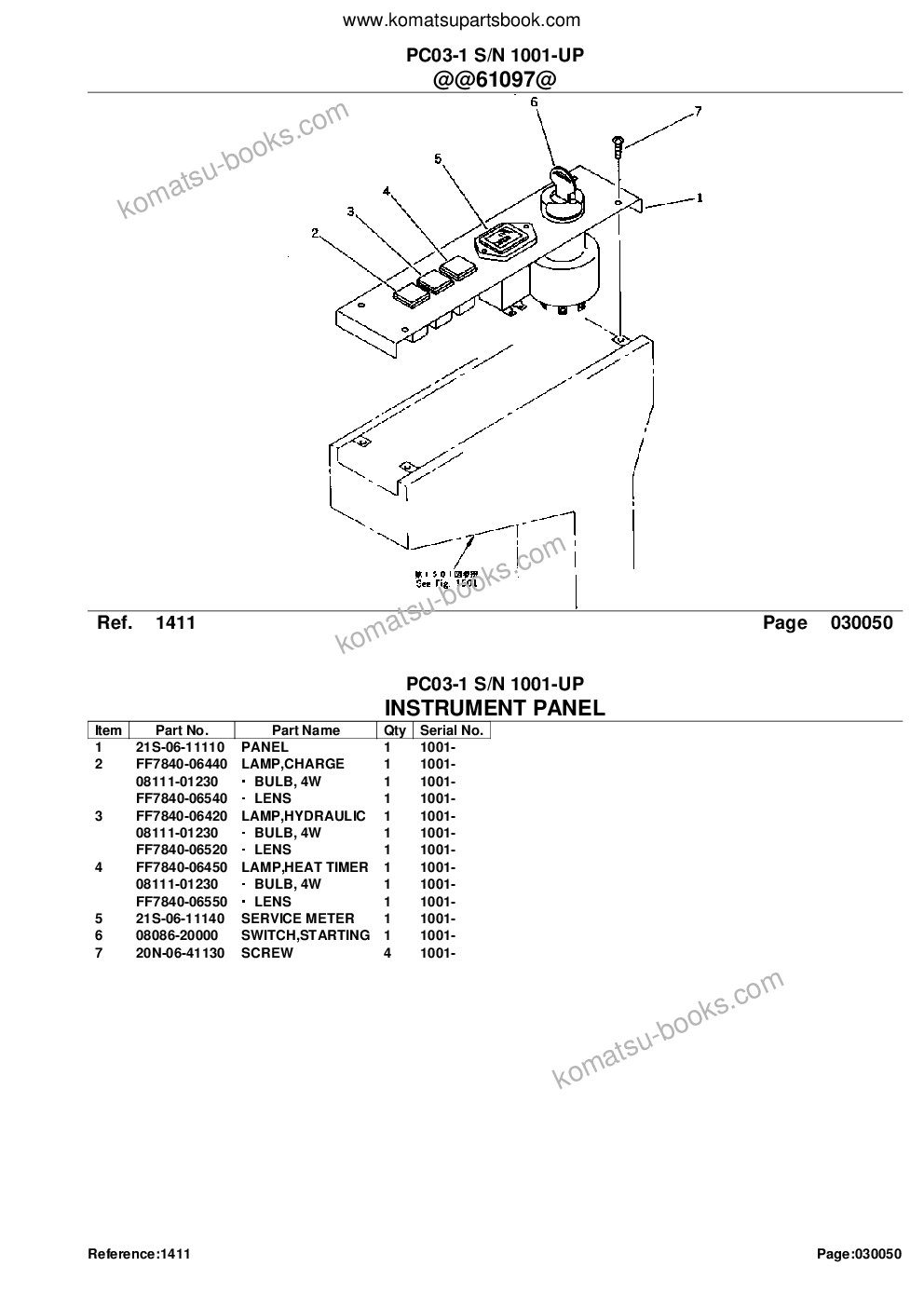 Komatsu pc03-1 s/n 1001-up Parts catalog cover Page 7 Komatsu pc03-1 s/n 1001-up Parts catalog cover Page 7
