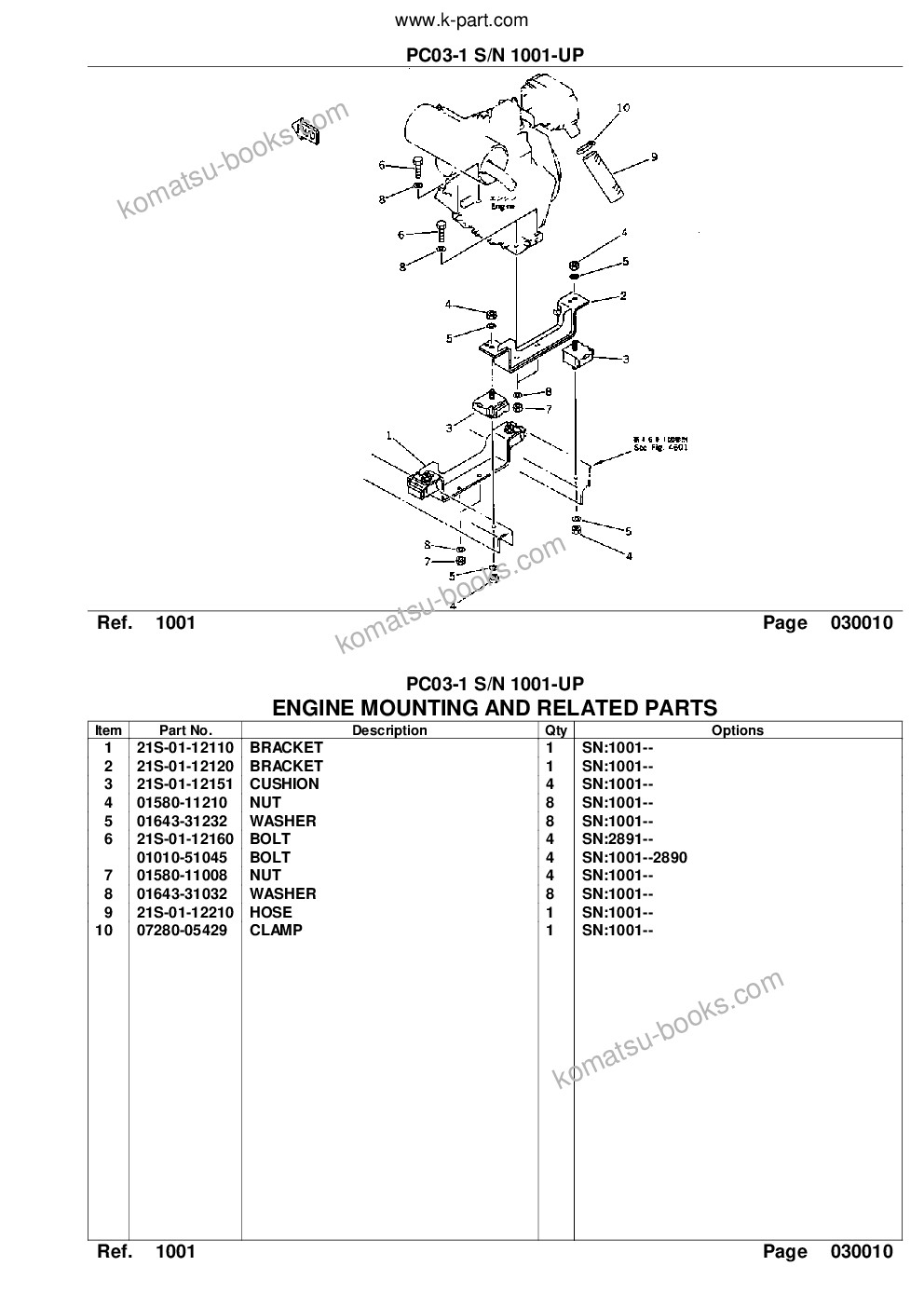 Komatsu PC03-1 S/N 1001-UP Parts catalog cover Page 3 Komatsu PC03-1 S/N 1001-UP Parts catalog cover Page 3