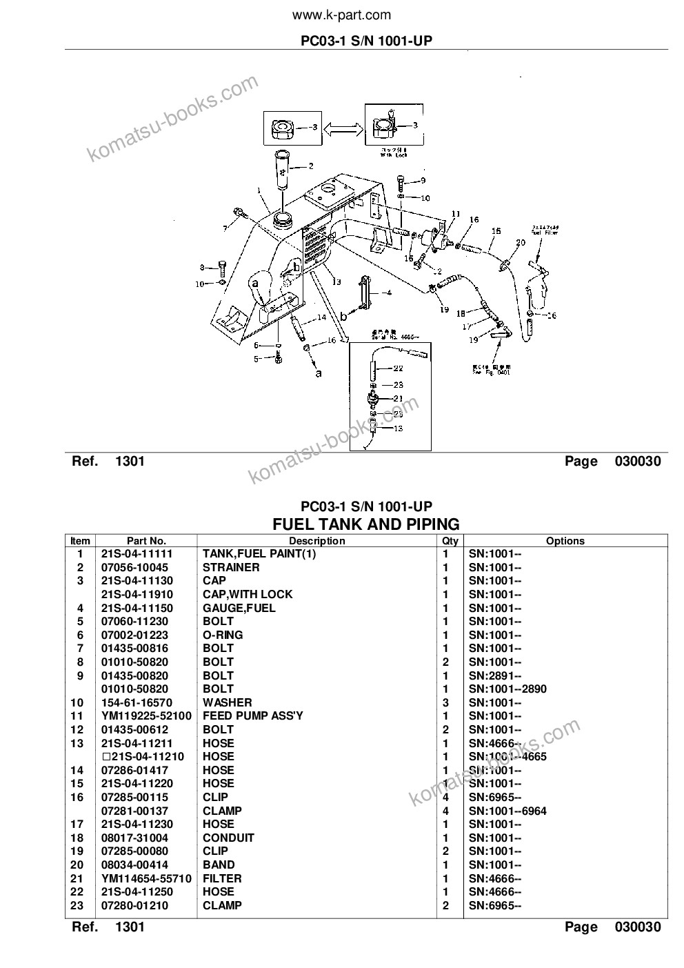 Komatsu PC03-1 S/N 1001-UP Parts catalog cover Page 5 Komatsu PC03-1 S/N 1001-UP Parts catalog cover Page 5