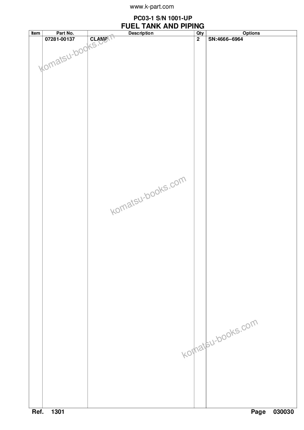 Komatsu PC03-1 S/N 1001-UP Parts catalog cover Page 6 Komatsu PC03-1 S/N 1001-UP Parts catalog cover Page 6