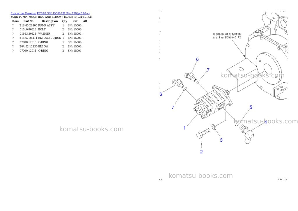 Komatsu PC03-2 S/N 15001-UP (For EU) Parts catalog cover Page 10 Komatsu PC03-2 S/N 15001-UP (For EU) Parts catalog cover Page 10