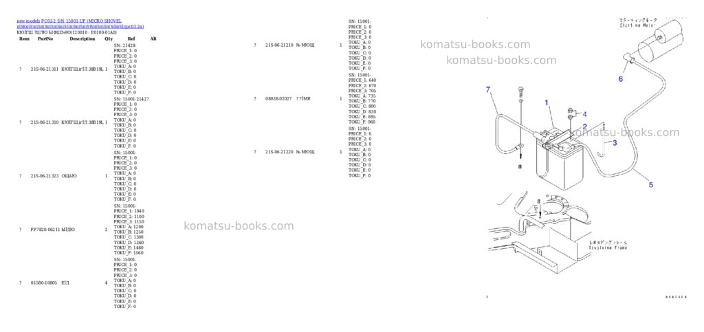 Komatsu PC03-2 S/N 15001-UP (MICRO SHOVEL пїЅKпїЅ\\пїЅпїЅпїЅпїЅпїЅGпїЅпїЅпїЅWпїЅпїЅпїЅdпїЅl) Parts catalog cover Page 6
