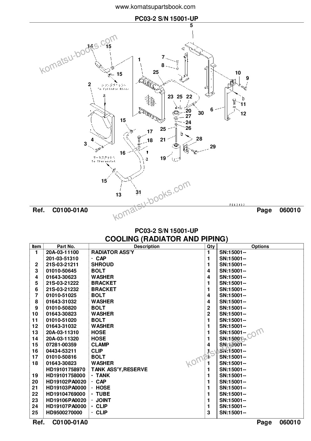 Komatsu pc03-2 s/n 15001-up for u.s.a. Каталог запчастей обложка Страница 7