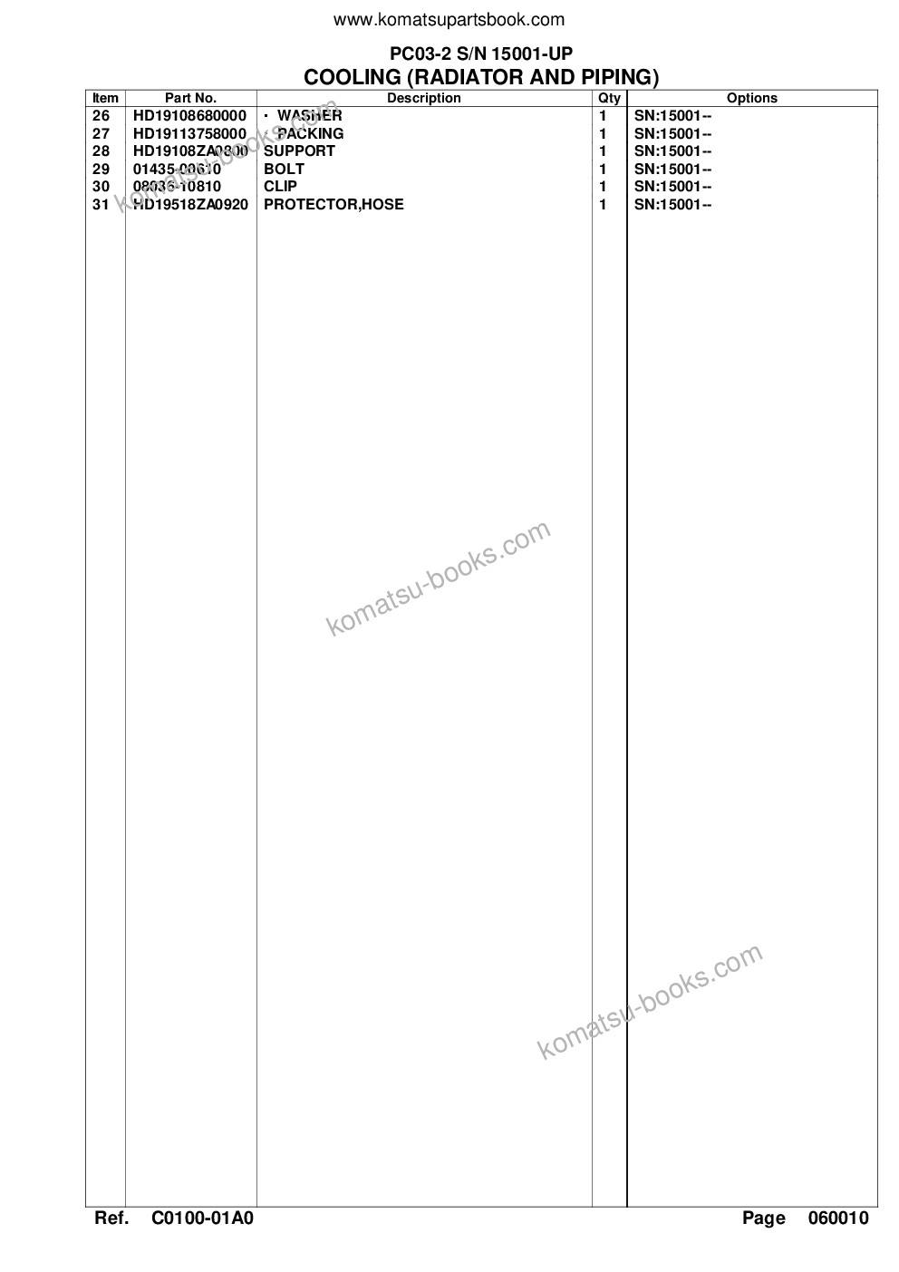Komatsu pc03-2 s/n 15001-up for u.s.a. Каталог запчастей обложка Страница 8