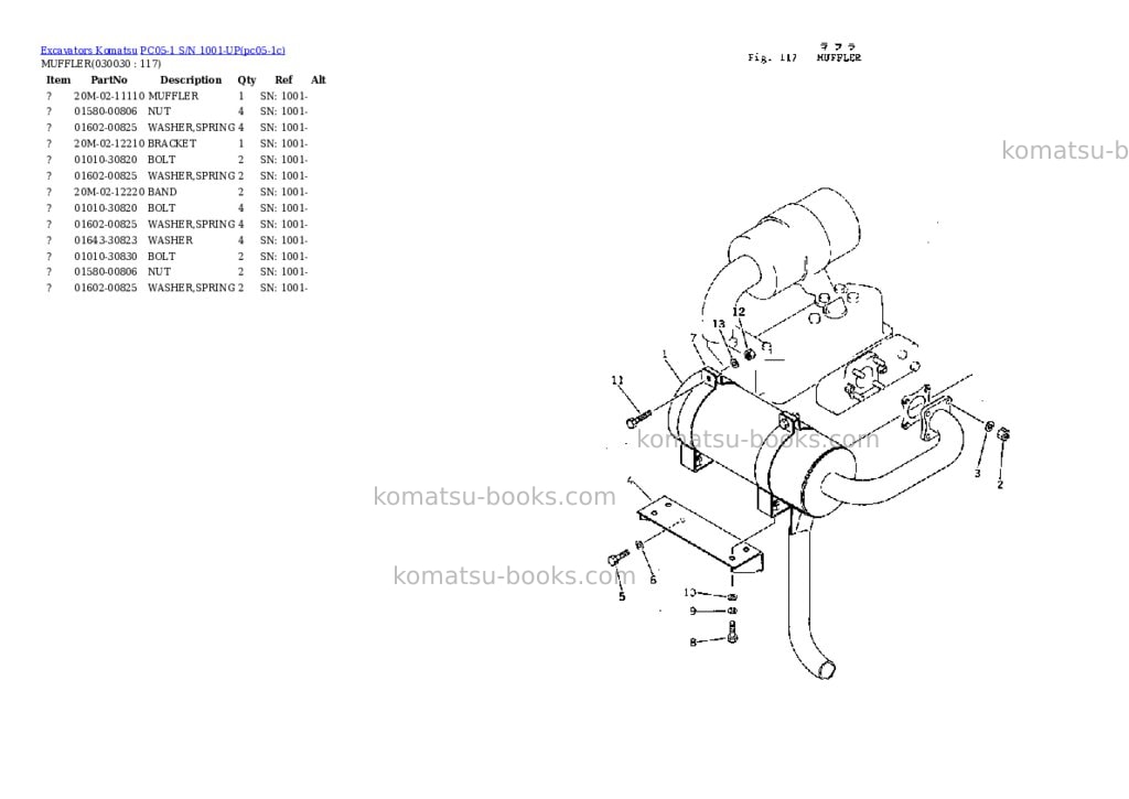 Komatsu pc05-1 s/n 1001-up Parts catalog cover Page 2