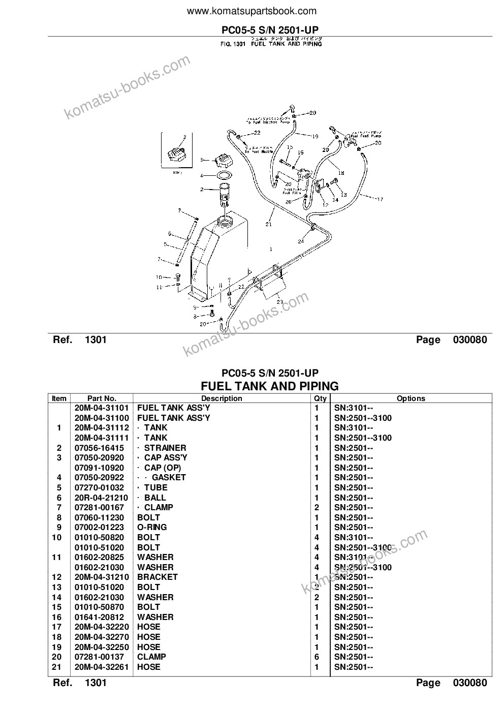 Komatsu pc05-5 s/n 2501-up Catalogue de pièces couverture Page 10
