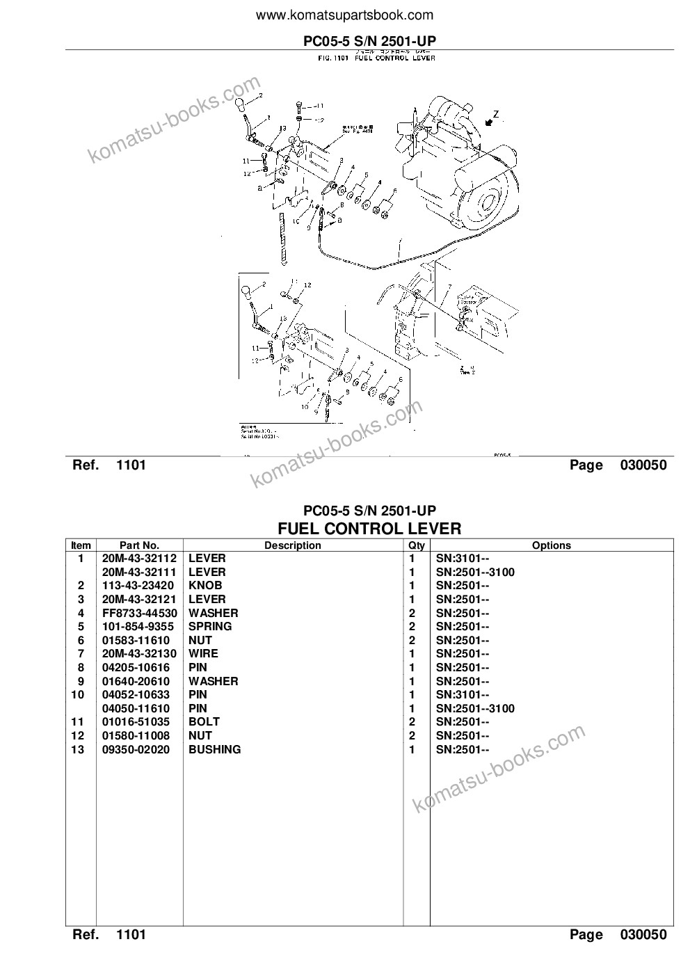 Komatsu pc05-5 s/n 2501-up Catalogue de pièces couverture Page 7