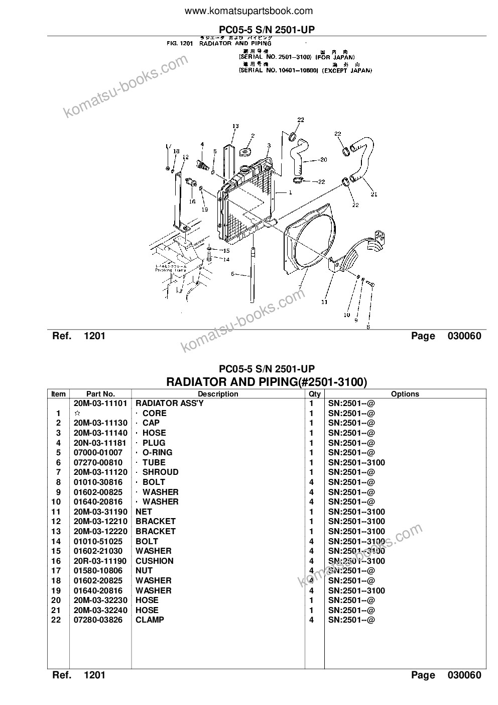 Komatsu pc05-5 s/n 2501-up Catalogue de pièces couverture Page 8