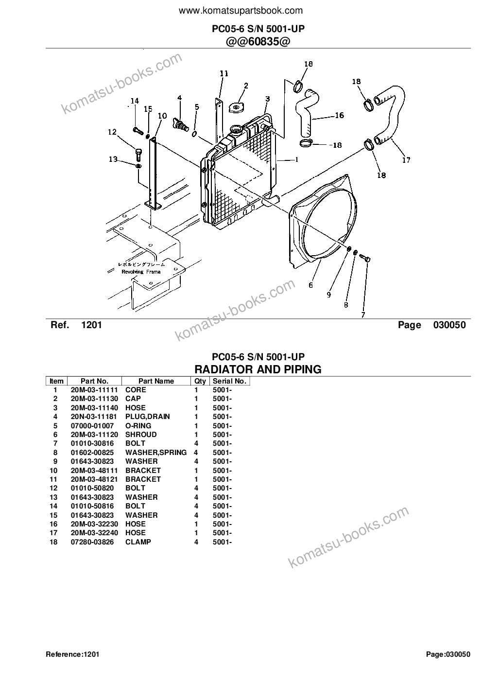 Komatsu pc05-6 s/n 5001-up Parts catalog cover Page 7 Komatsu pc05-6 s/n 5001-up Parts catalog cover Page 7