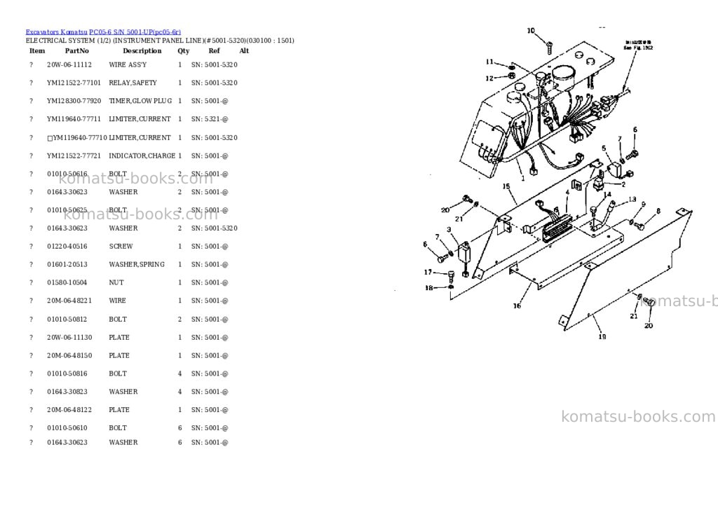 Komatsu PC05-6 S/N 5001-UP Parts catalog cover Page 9 Komatsu PC05-6 S/N 5001-UP Parts catalog cover Page 9
