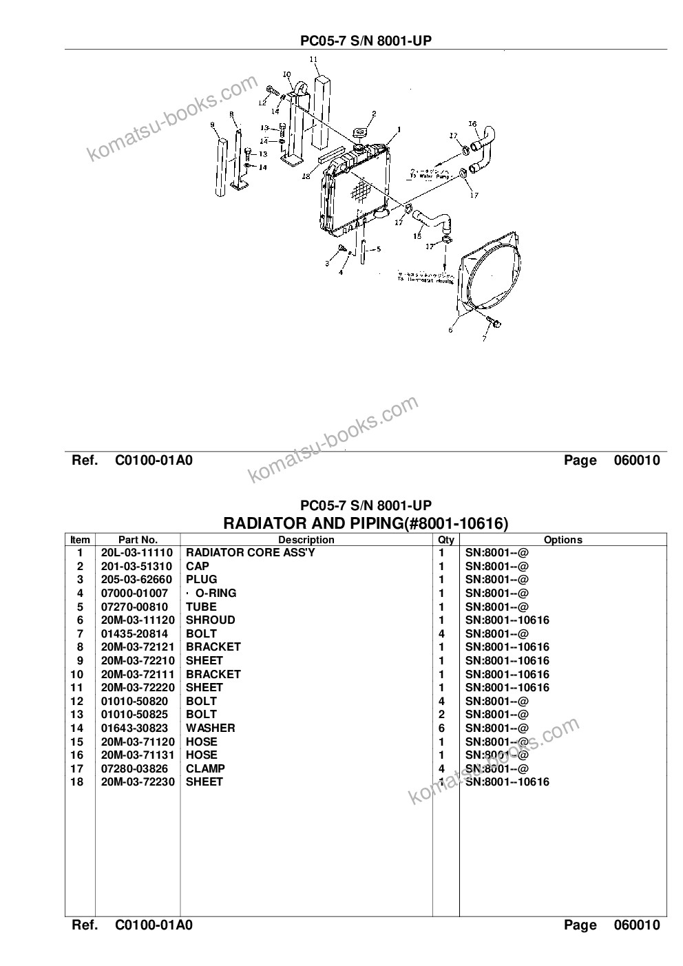 Komatsu PC05-7 S/N 8001-UP Catalogo ricambi copertina Pagina 10