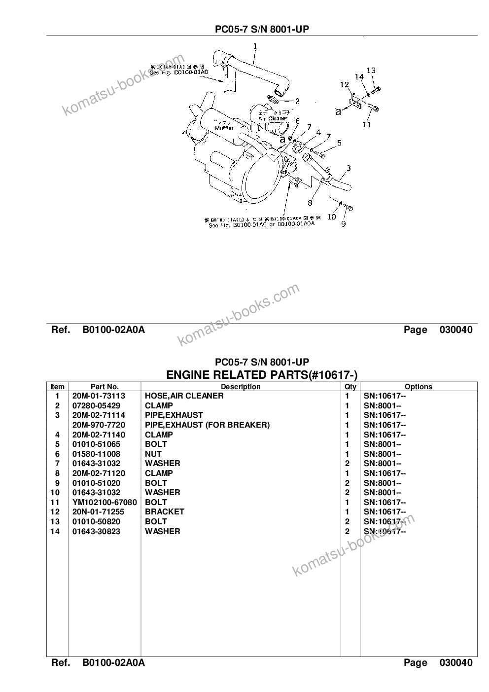 Komatsu PC05-7 S/N 8001-UP Catalogo ricambi copertina Pagina 6